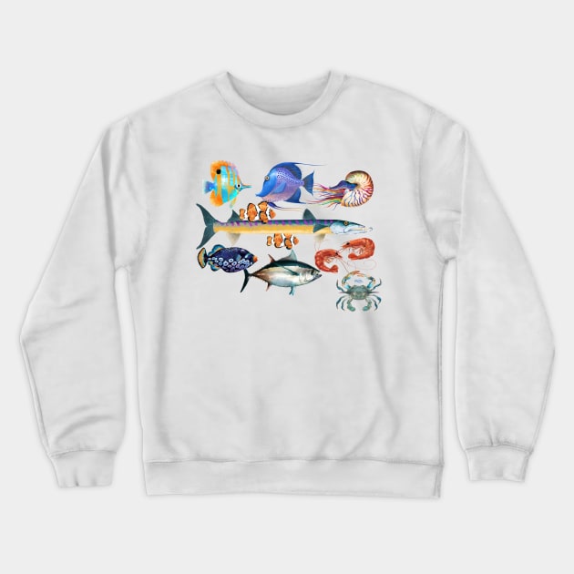 A School of Fish Crewneck Sweatshirt by TrevorIrvin